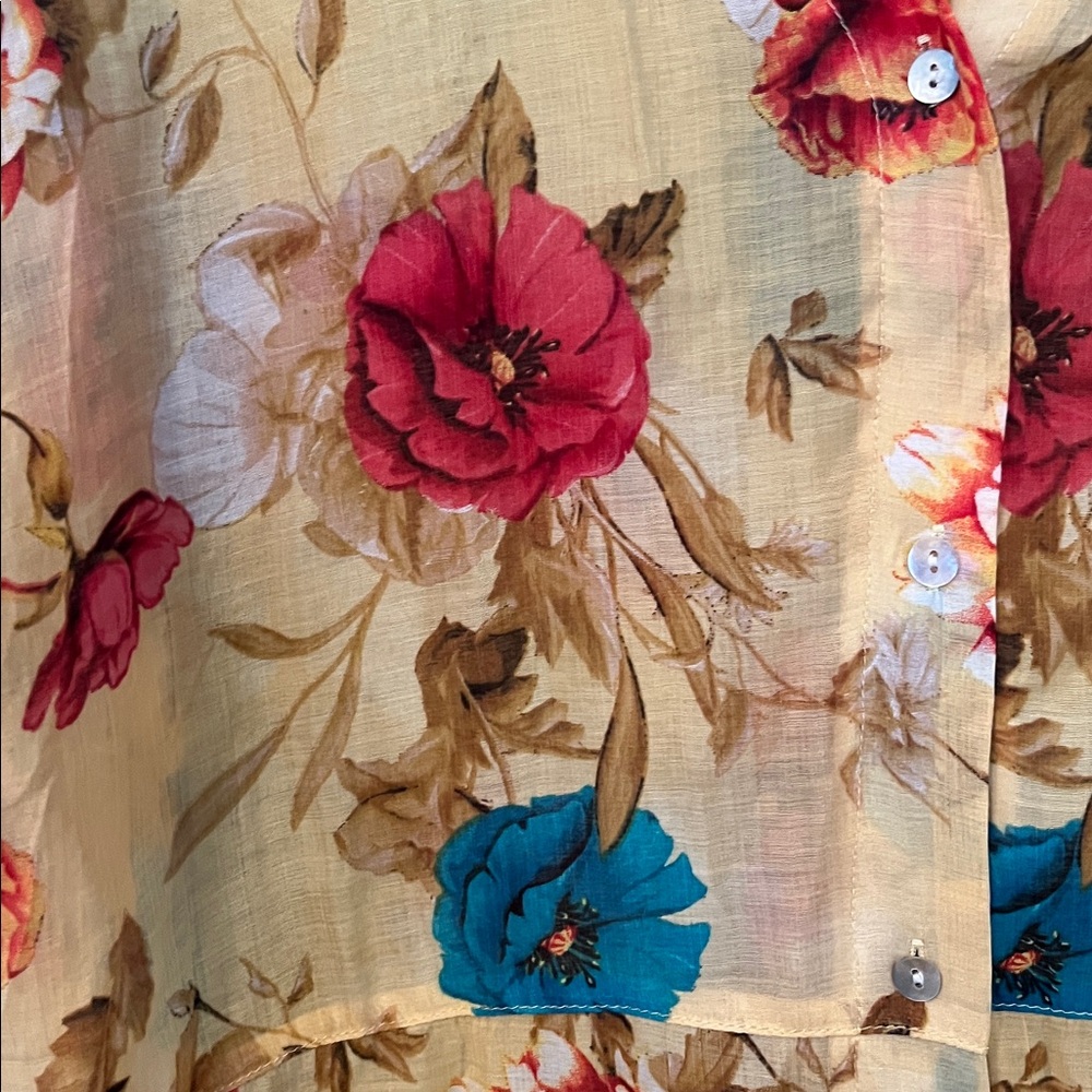 Umgee Floral Cotton Tunic Shirt - Picture 4 of 6